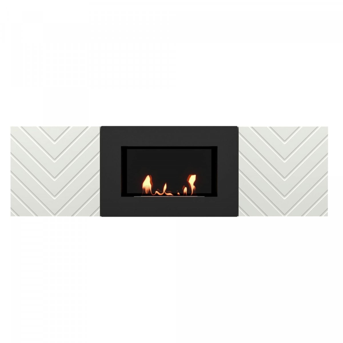 Каминокомплект:Тумба с биокамином Firelight BFP/P-1400V белая+набор керамических дров береза